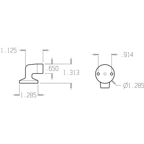 1432-626 Don Jo Door Stop Dimensional View