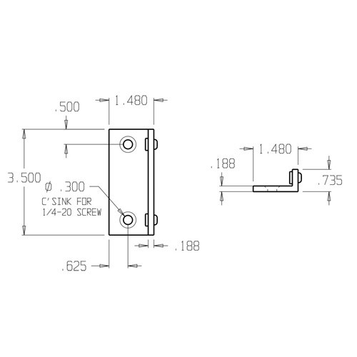 1420-613 Don Jo Applied Stop Dimensional View