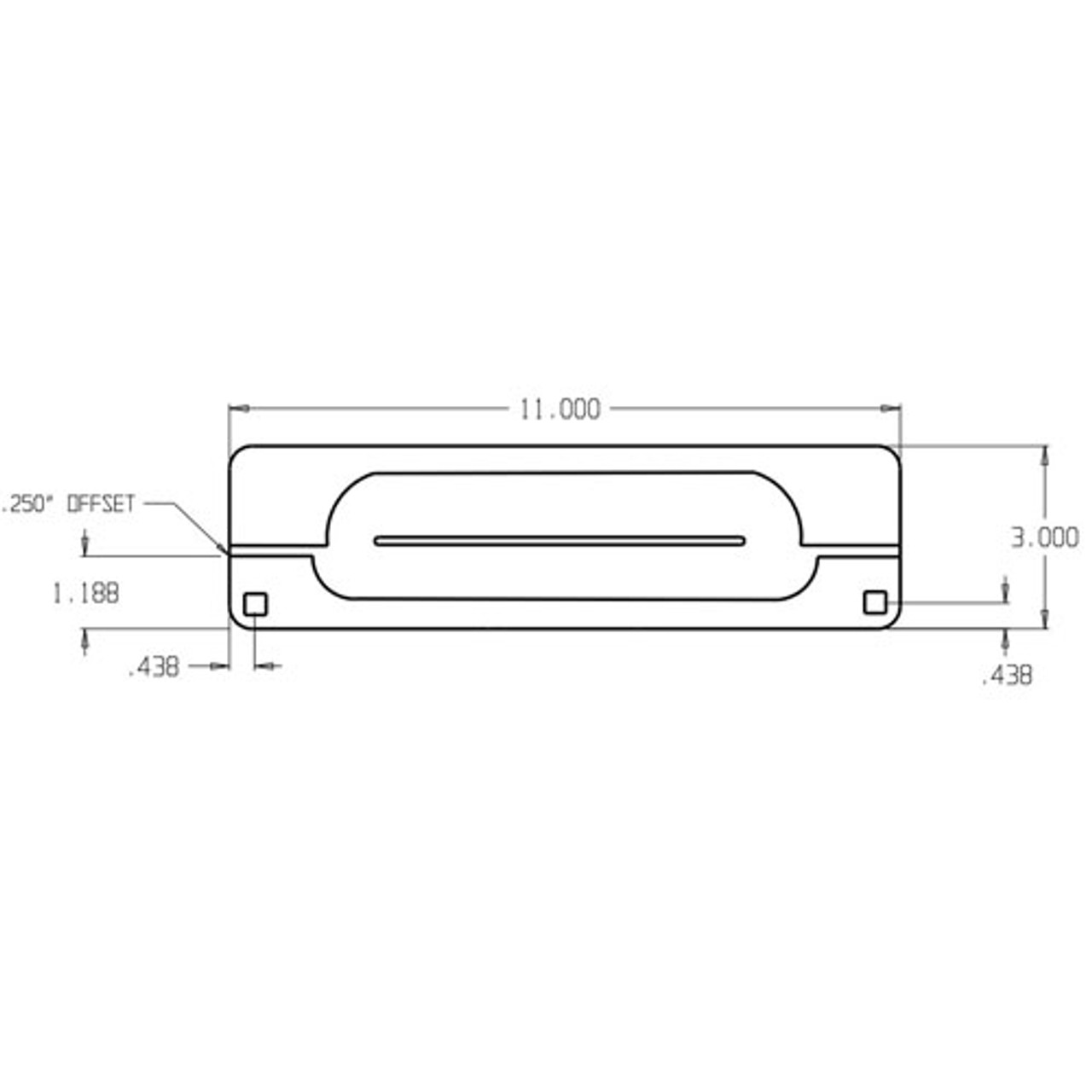 MLP-111-EBF-630 Don Jo Latch Protector Dimensional View