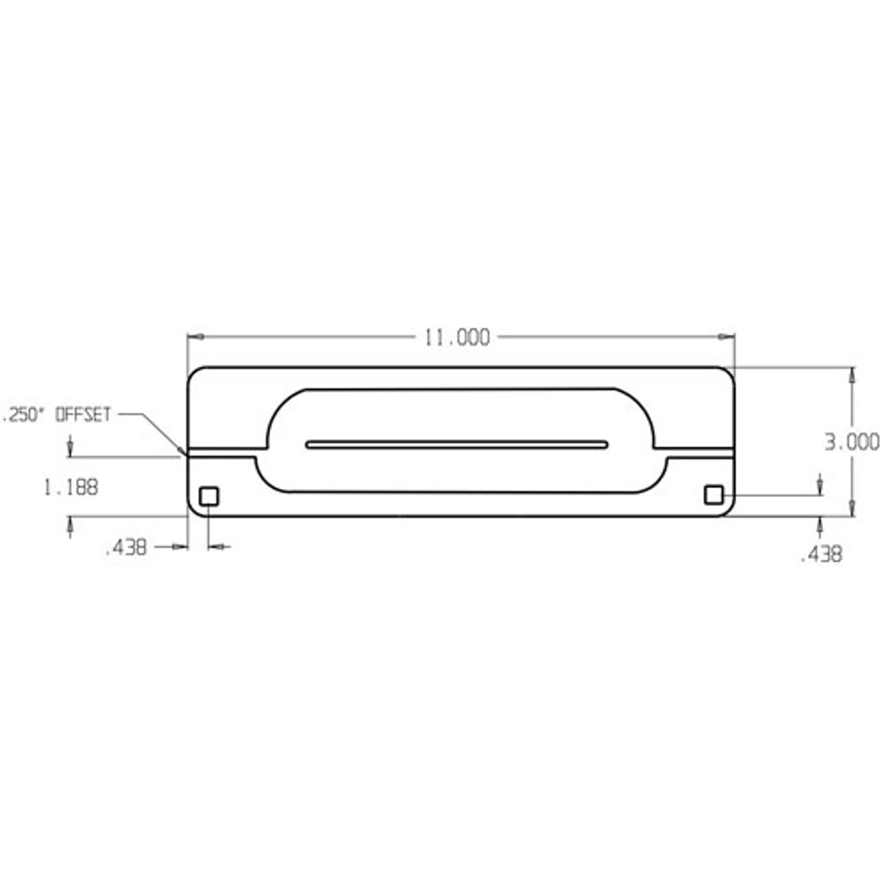 MLP-211-CP Don Jo Latch Protector Dimensional View