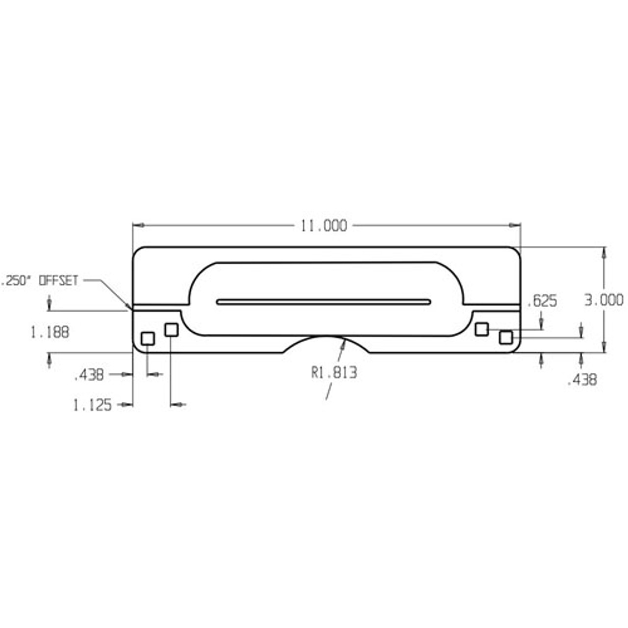 LP-211-EBF-CP Don Jo Latch Protector Dimensional View