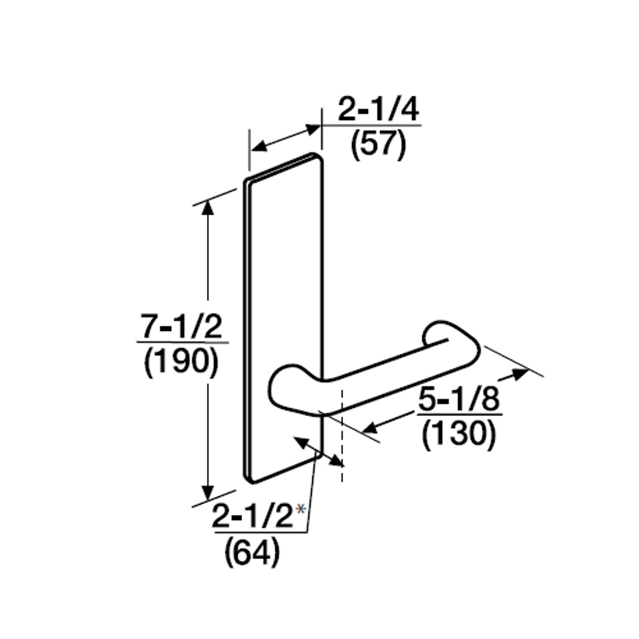 ML2062-LSM-605-LC Corbin Russwin ML2000 Series Mortise Intruder Locksets with Lustra Lever with Deadbolt in Bright Brass
