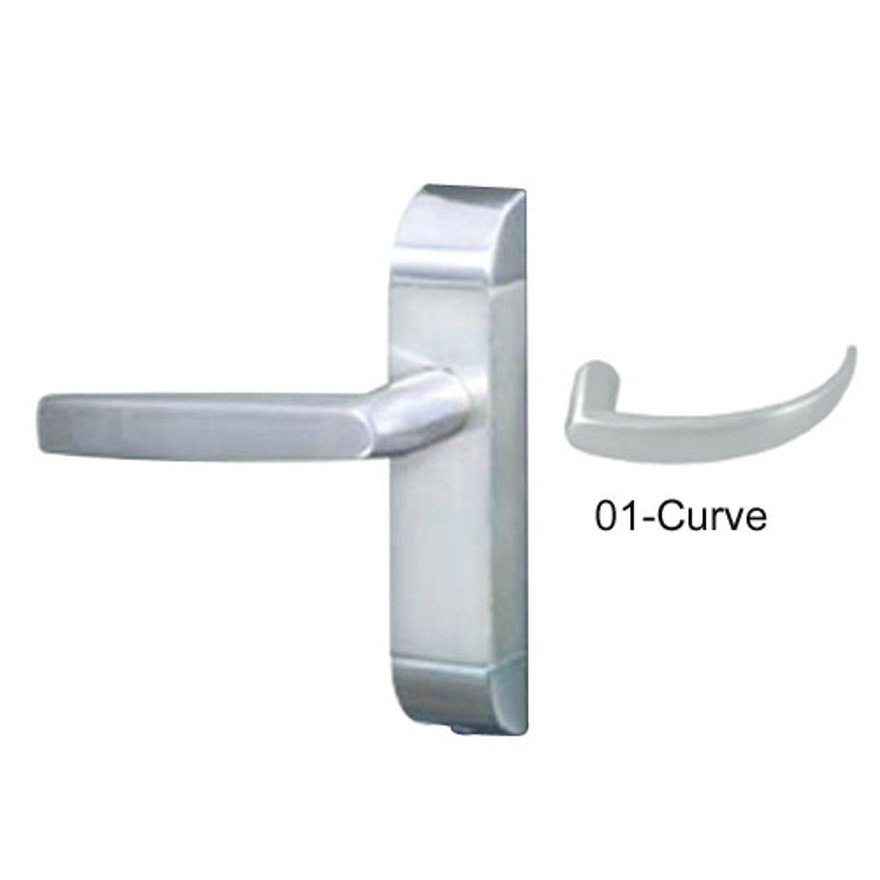 4600-01-542-US32 Adams Rite Heavy Duty Curve Deadlatch Handles in Bright Stainless Finish