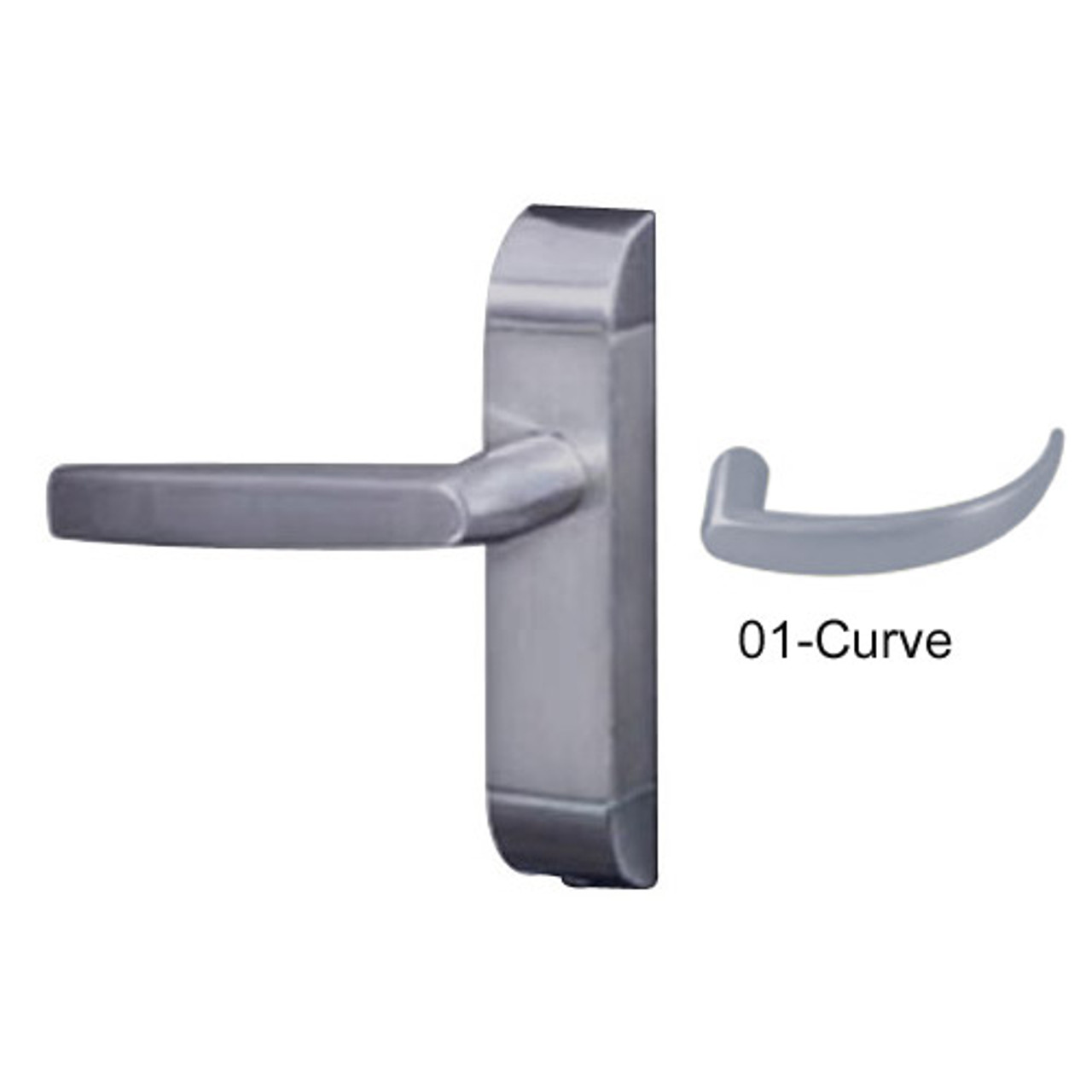 4600-01-552-US32D Adams Rite Heavy Duty Curve Deadlatch Handles in Satin Stainless Finish