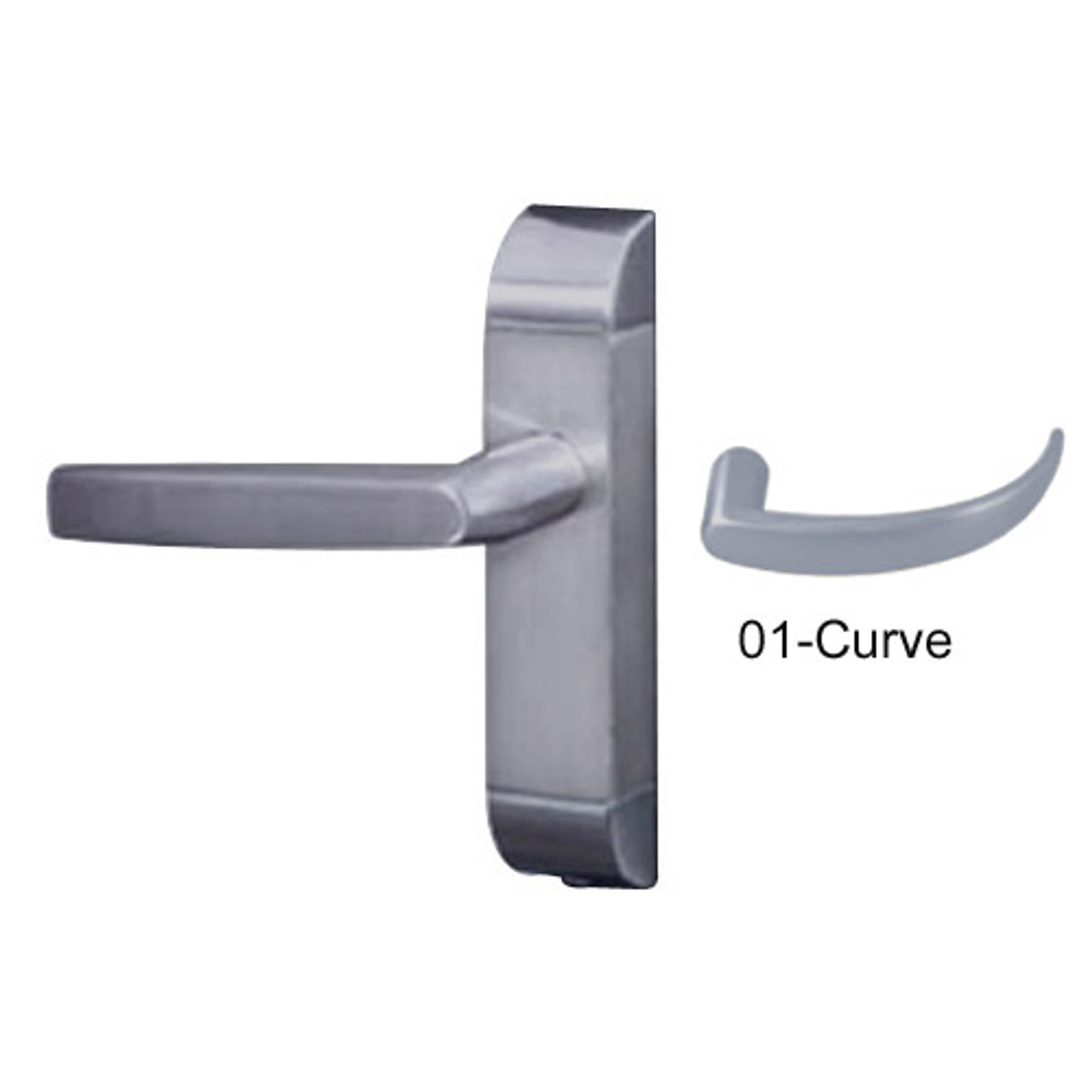 4600-01-612-US32D Adams Rite Heavy Duty Curve Deadlatch Handles in Satin Stainless Finish