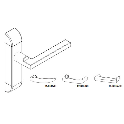 4600-01-642-US3 Adams Rite Heavy Duty Curve Deadlatch Handles