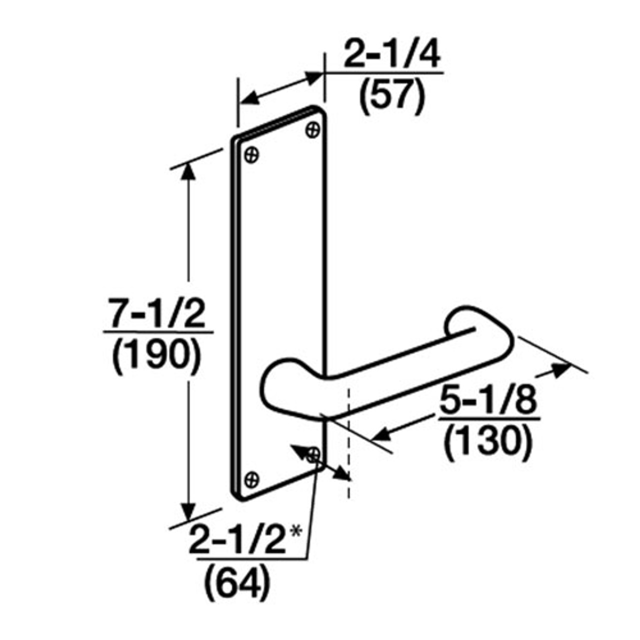 ML2010-LSN-630-M31 Corbin Russwin ML2000 Series Mortise Passage Trim Pack with Lustra Lever in Satin Stainless