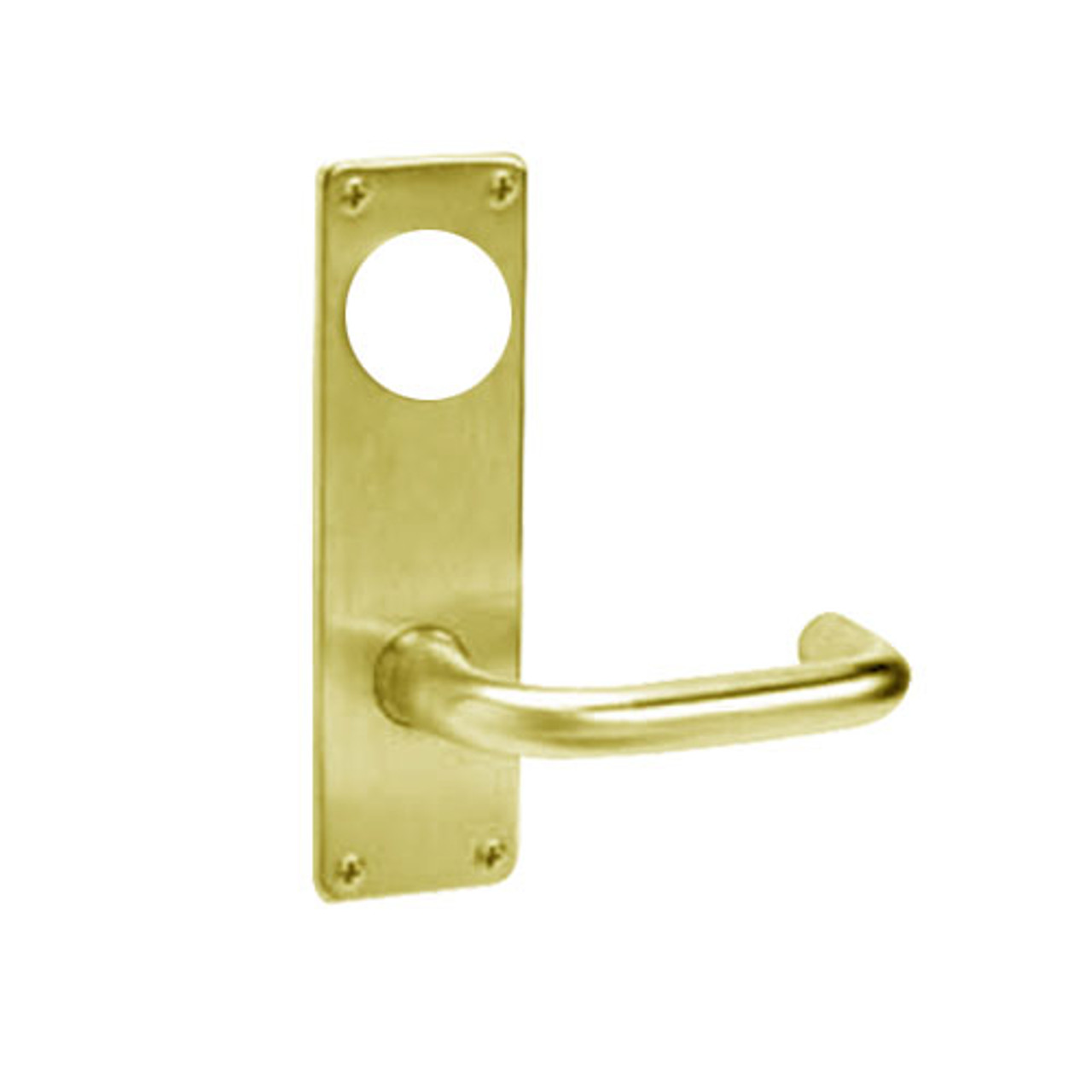 ML2055-LSN-605-CL7 Corbin Russwin ML2000 Series IC 7-Pin Less Core Mortise Classroom Locksets with Lustra Lever in Bright Brass