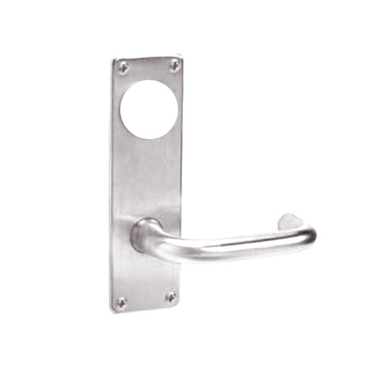 ML2058-LSN-629-CL6 Corbin Russwin ML2000 Series IC 6-Pin Less Core Mortise Entrance Holdback Locksets with Lustra Lever in Bright Stainless Steel