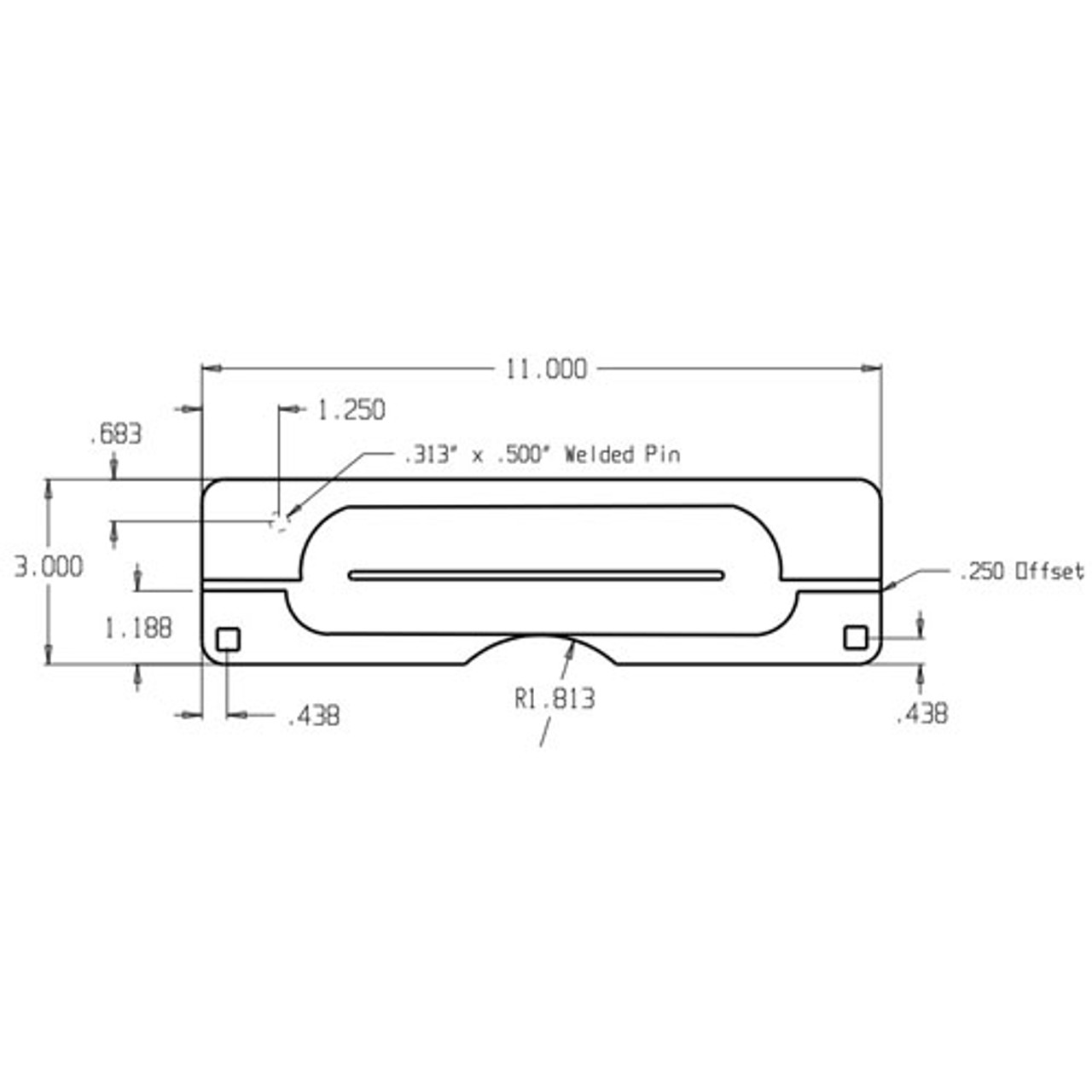 PMLP-211-EBF-DU Don Jo Latch Protector Dimensional View