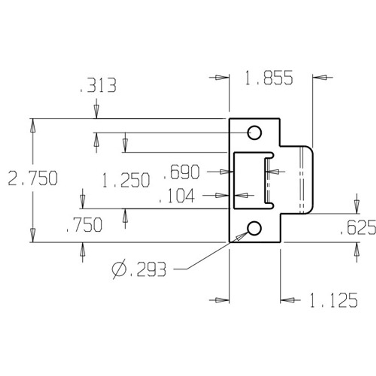 9234-630 Don Jo T-Strike in Stainless Steel Finish