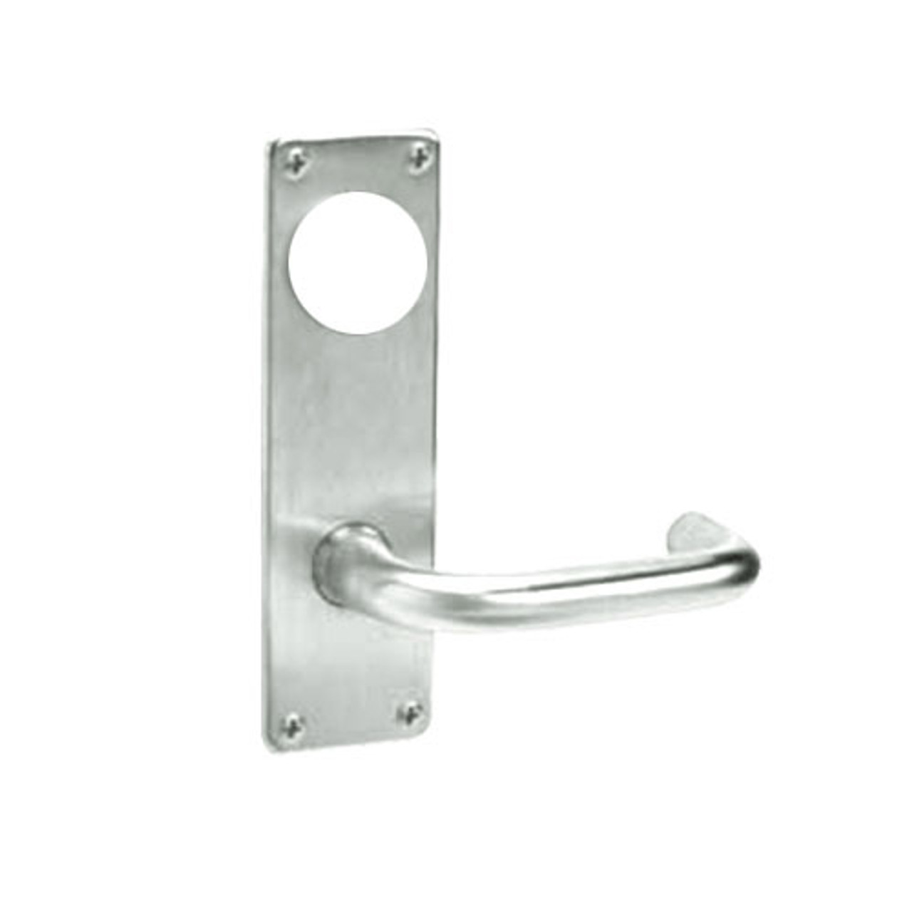 ML2072-LSN-618-CL7 Corbin Russwin ML2000 Series IC 7-Pin Less Core Mortise Classroom Intruder Locksets with Lustra Lever with Deadbolt in Bright Nickel