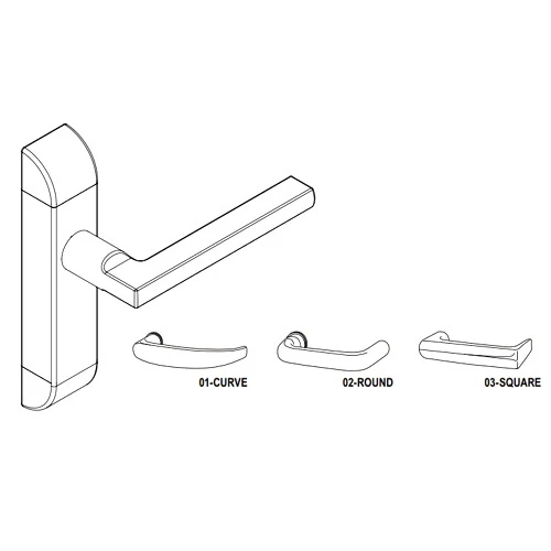 4600-03-531-US10B Adams Rite Heavy Duty Square Deadlatch Handles