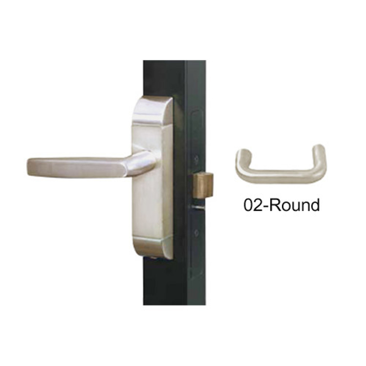 4600M-02-512-US4 Adams Rite Heavy Duty Round Deadlatch Handles in Satin Brass Finish