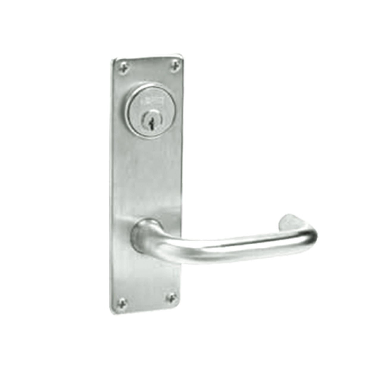 ML2056-LSN-618 Corbin Russwin ML2000 Series Mortise Classroom Locksets with Lustra Lever in Bright Nickel