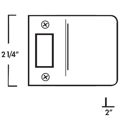 9102-605 Don Jo 2-1/4" Extended Lip Strike