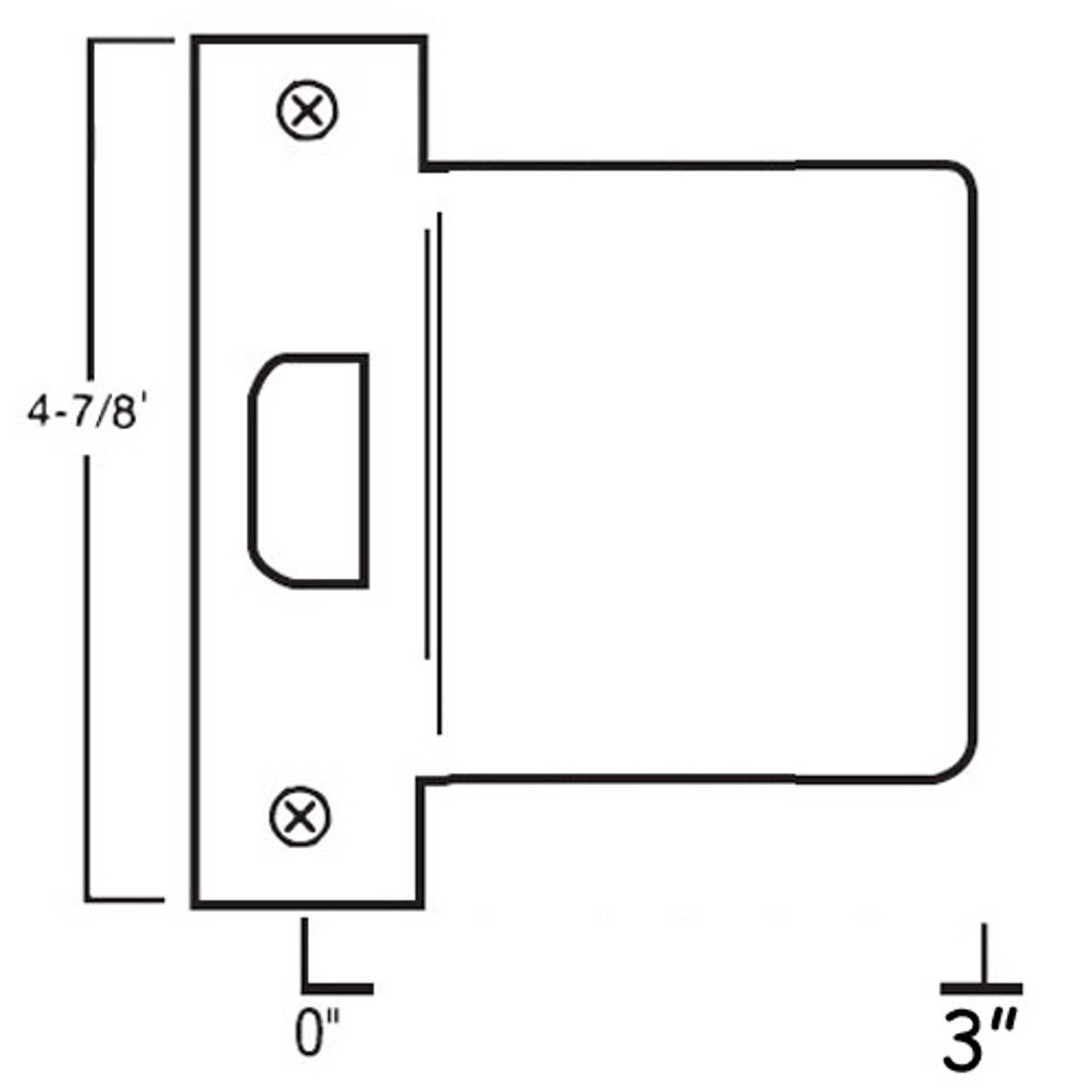 EST-103-630 Don Jo 4-7/8" Extended Lip ANSI Strike