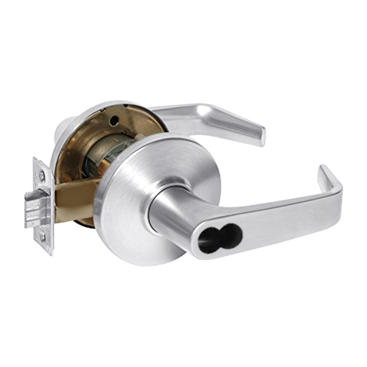 9K37A15DS3625LM Best 9K Series Dormitory or Storeroom Cylindrical Lever Locks with Contour Angle with Return Lever Design Accept 7 Pin Best Core in Bright Chrome