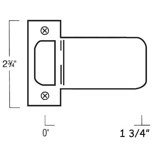 ETS-175-609 Don Jo 2-3/4" Extended Lip T-Strike