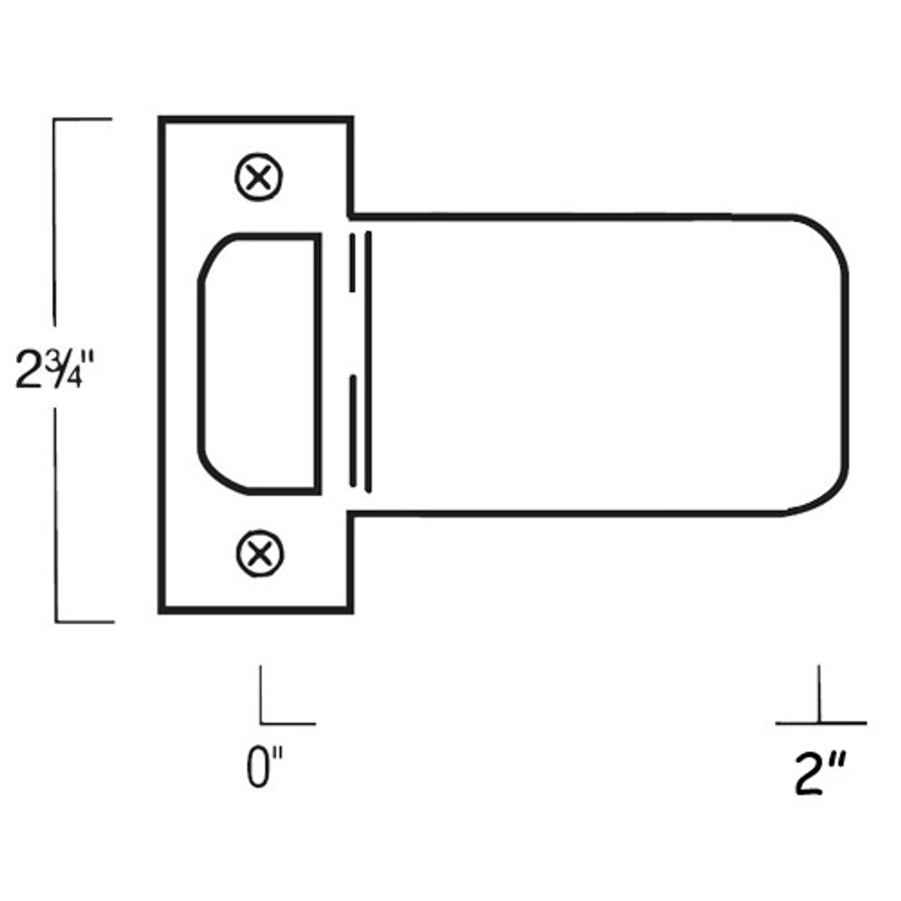 T9102-630 Don Jo 2-3/4" Extended Lip T-Strike