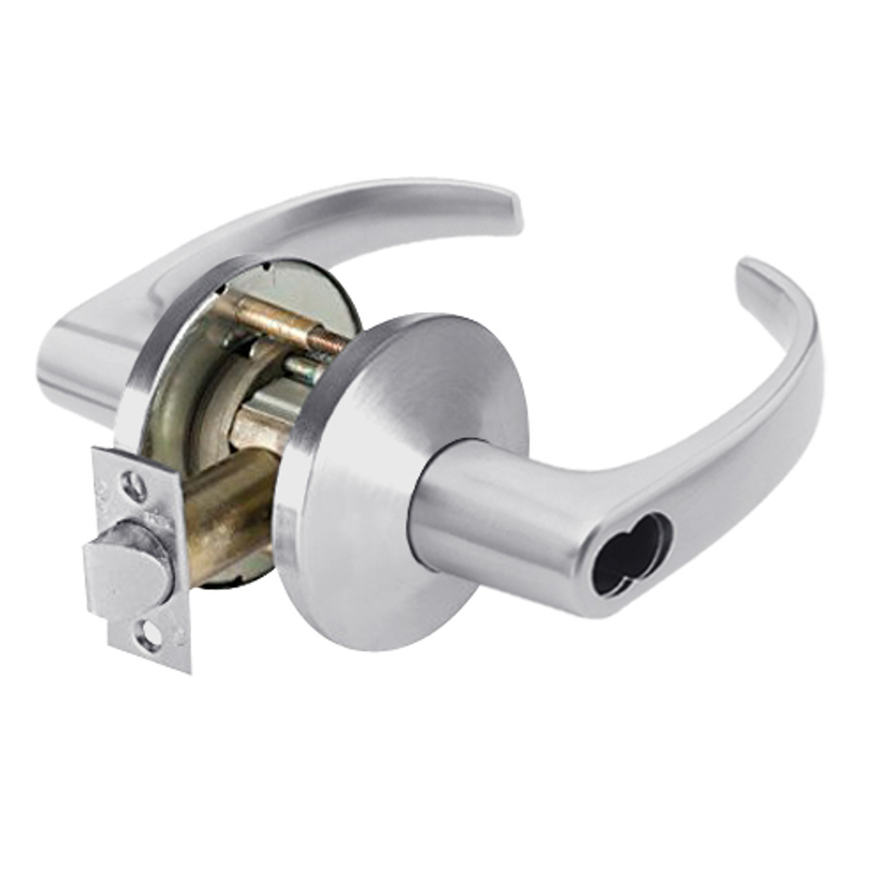 9K37B14LS3626LM Best 9K Series Office Cylindrical Lever Locks with Curved with Return Lever Design Accept 7 Pin Best Core in Satin Chrome