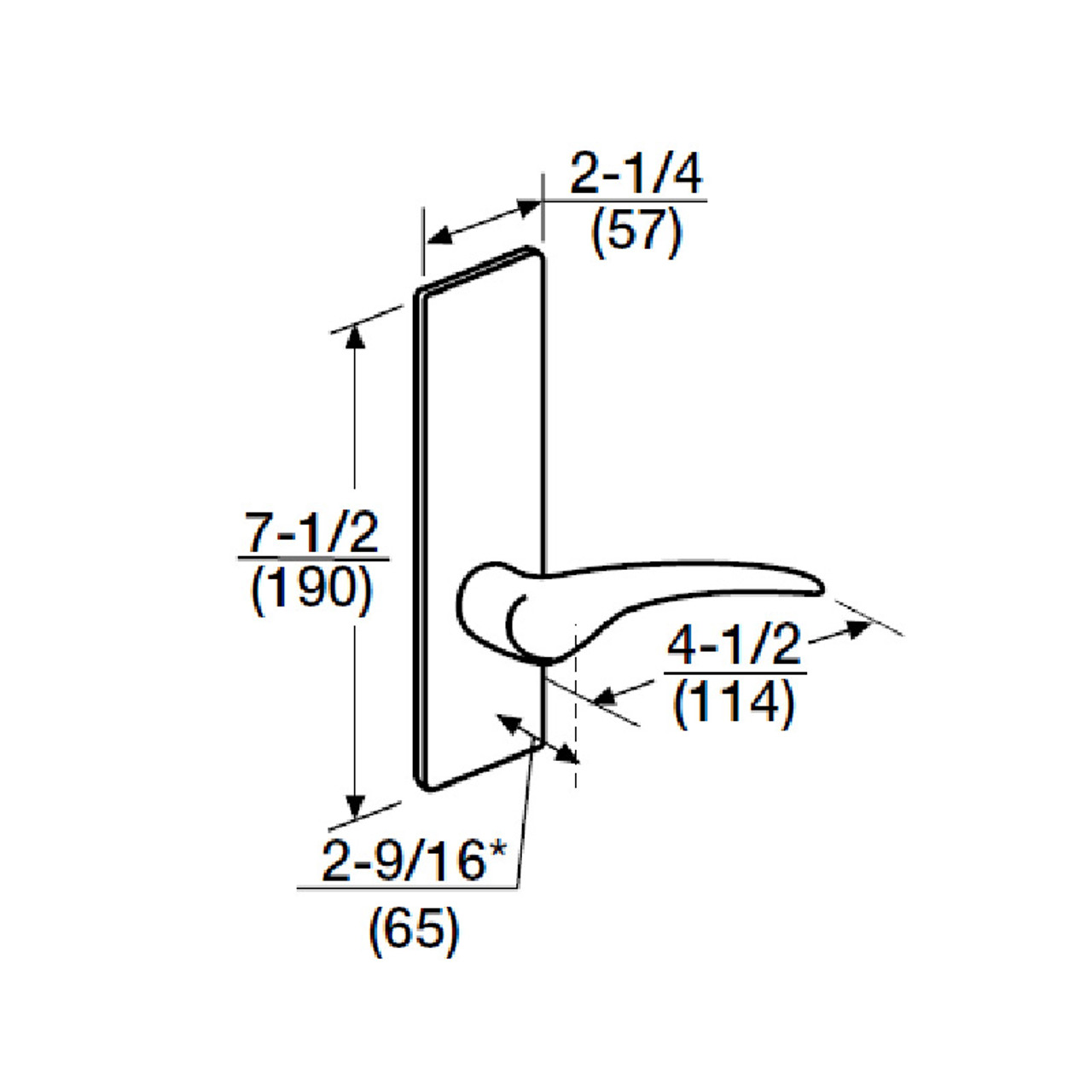 ML2002-DSM-625-LH Corbin Russwin ML2000 Series Mortise Classroom Intruder Locksets with Drike Lever in Bright Chrome