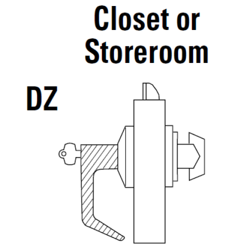 9K37DZ16CSTK612LM Best 9K Series Closet or Storeroom Cylindrical Lever Locks with Curved without Return Lever Design Accept 7 Pin Best Core in Satin Bronze