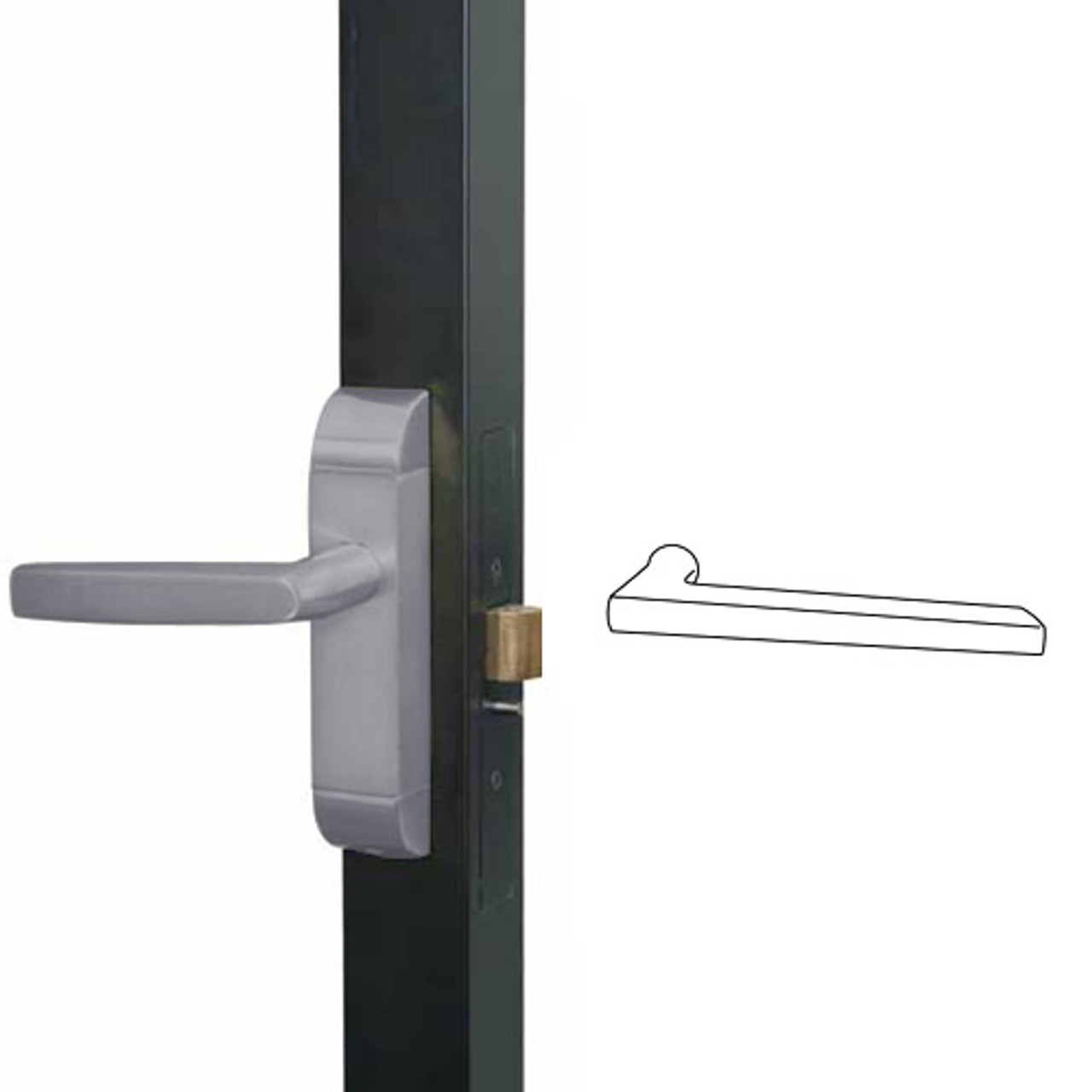 4600M-MD-552-US32D Adams Rite MD Designer Deadlatch handle in Satin Stainless Finish