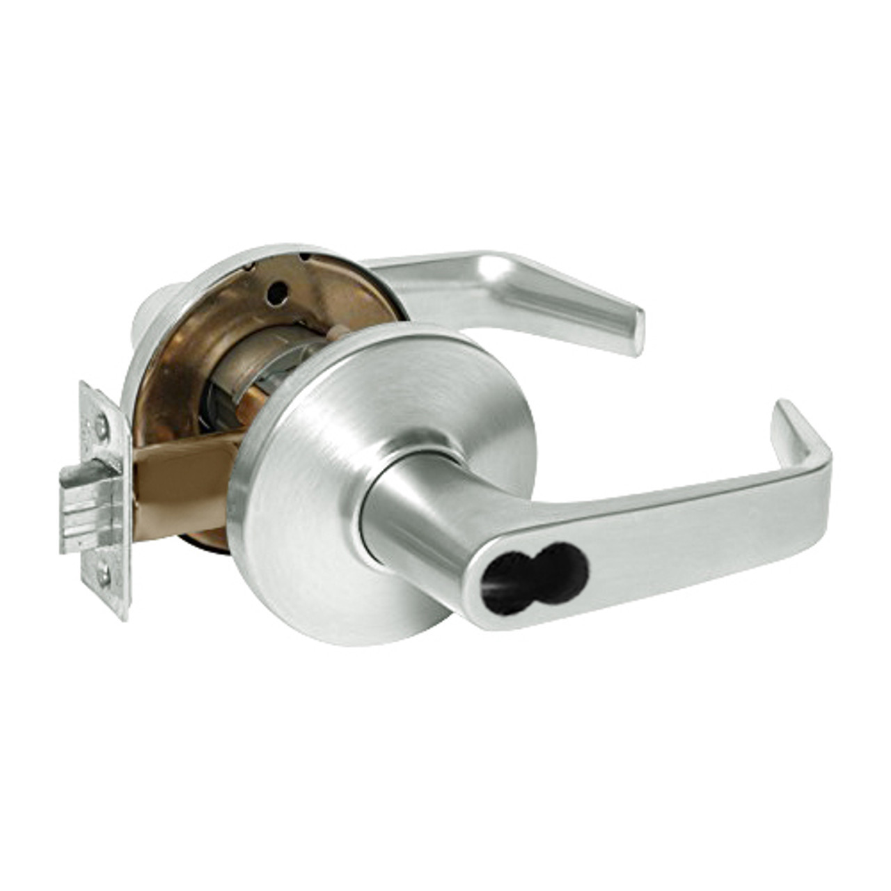 9K37DZ15DS3618LM Best 9K Series Closet or Storeroom Cylindrical Lever Locks with Contour Angle with Return Lever Design Accept 7 Pin Best Core in Bright Nickel