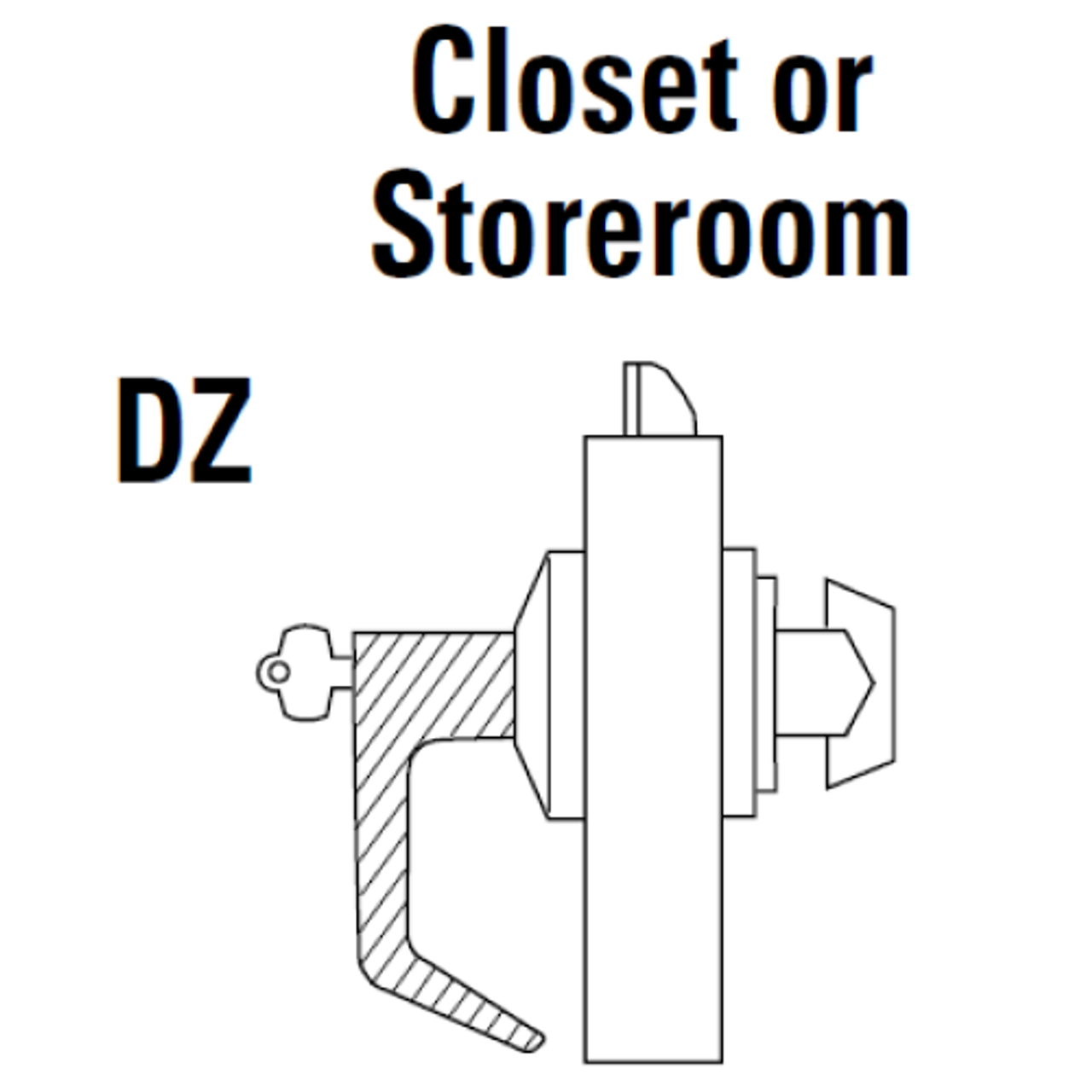 9K37DZ15KS3618LM Best 9K Series Closet or Storeroom Cylindrical Lever Locks with Contour Angle with Return Lever Design Accept 7 Pin Best Core in Bright Nickel