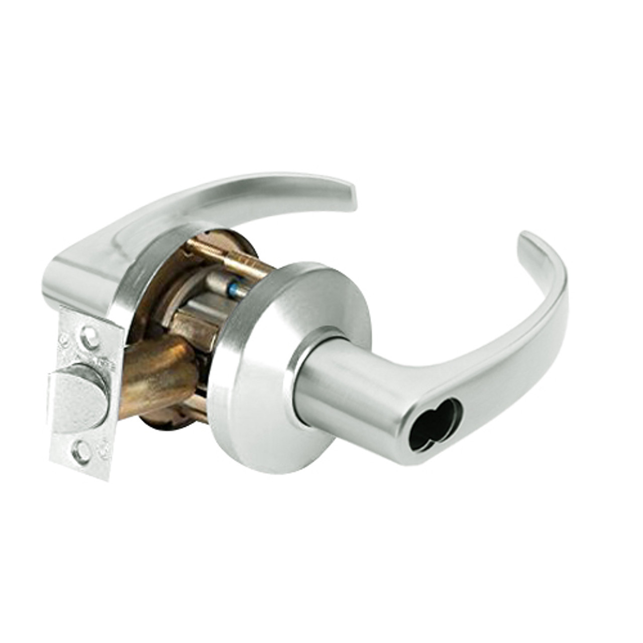 9K37EA14CSTK618LM Best 9K Series Entrance or Office Cylindrical Lever Locks with Curved with Return Lever Design Accept 7 Pin Best Core in Bright Nickel