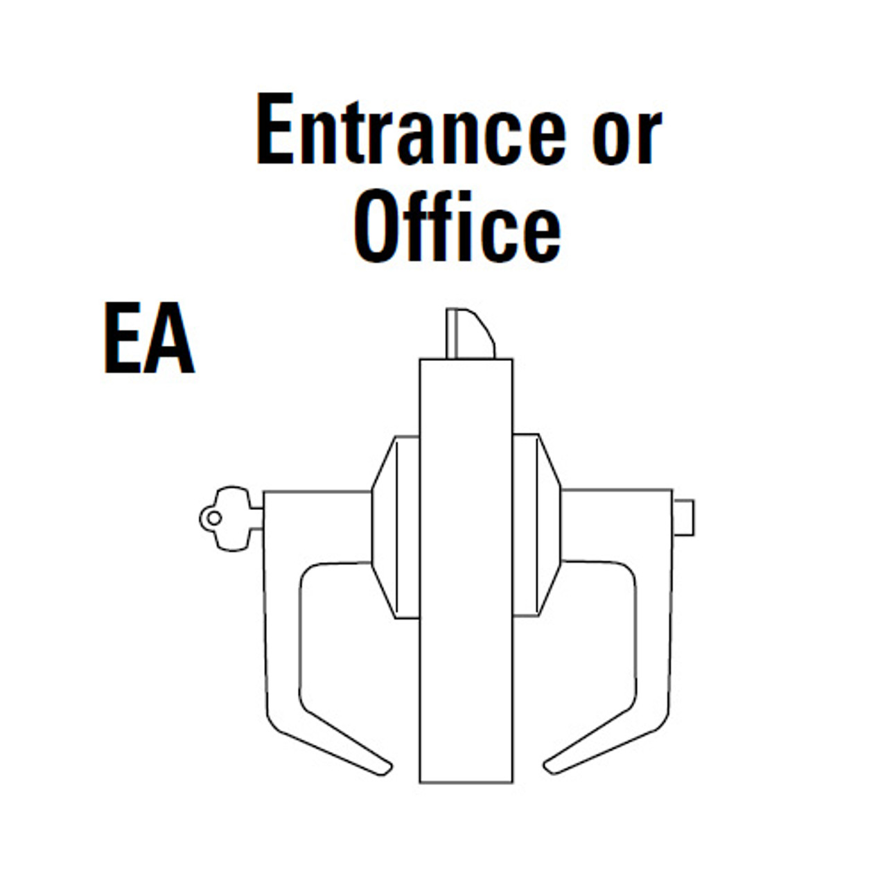 9K37EA15KSTK625LM Best 9K Series Entrance or Office Cylindrical Lever Locks with Contour Angle with Return Lever Design Accept 7 Pin Best Core in Bright Chrome