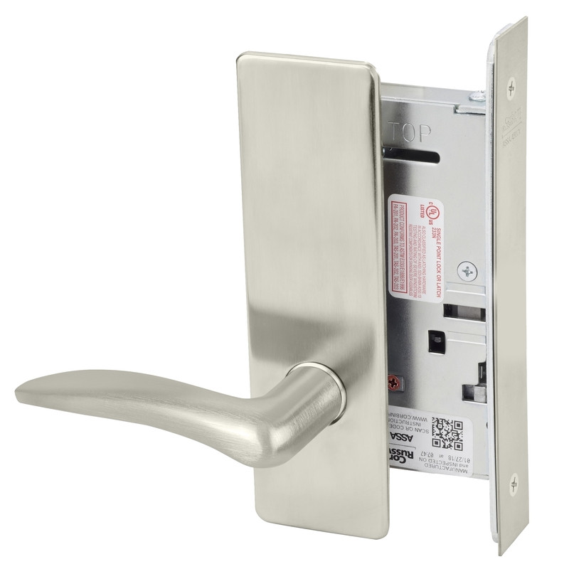 ML2030-DSM-619-RH Corbin Russwin ML2000 Series Mortise Privacy Locksets with Drike Lever in Satin Nickel