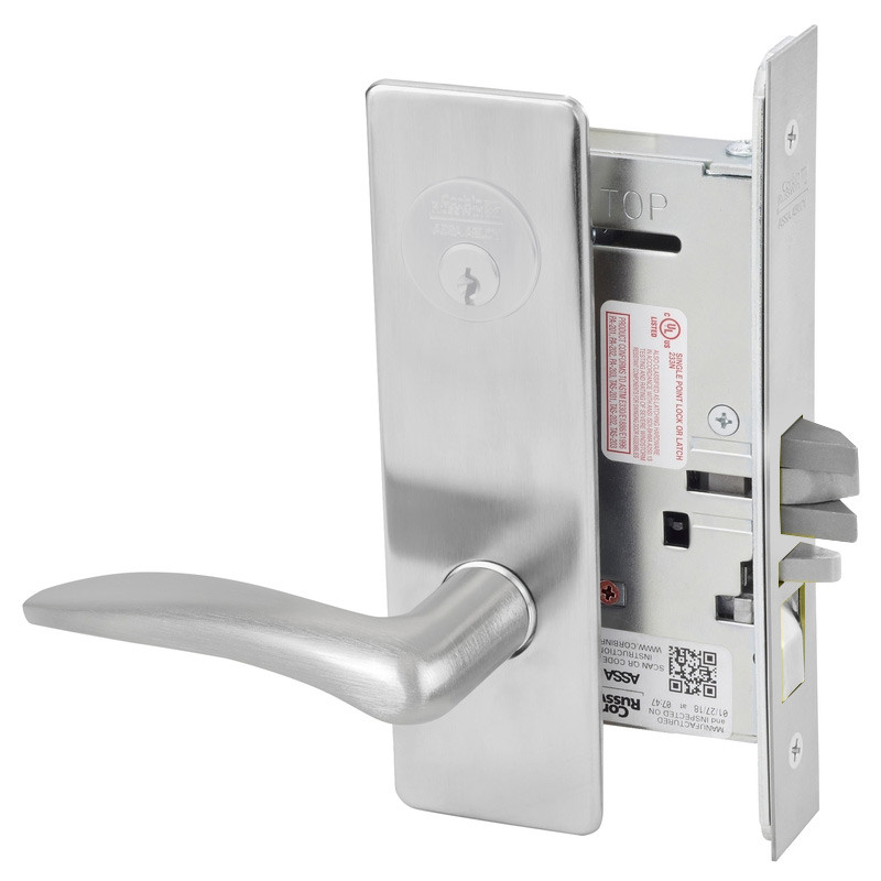 ML2055-DSM-626-RH Corbin Russwin ML2000 Series Mortise Classroom Locksets with Drike Lever in Satin Chrome