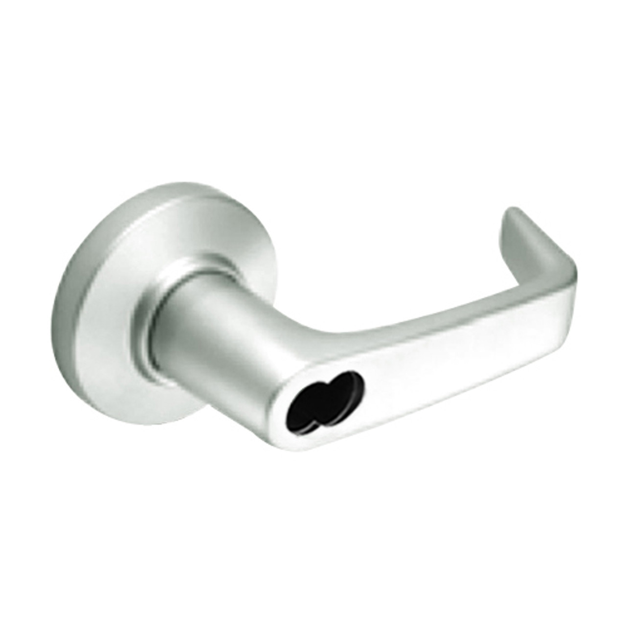 9K47EA15CS3618LM Best 9K Series Entrance or Office Cylindrical Lever Locks with Contour Angle with Return Lever Design Accept 7 Pin Best Core in Bright Nickel