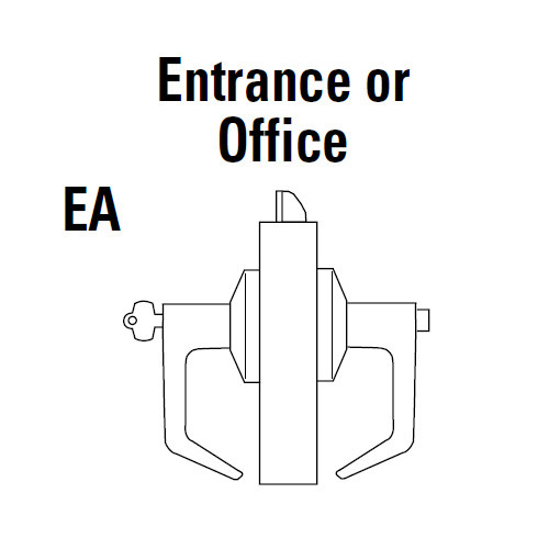 9K57EA14LS3626LM Best 9K Series Entrance or Office Cylindrical Lever Locks with Curved with Return Lever Design Accept 7 Pin Best Core in Satin Chrome