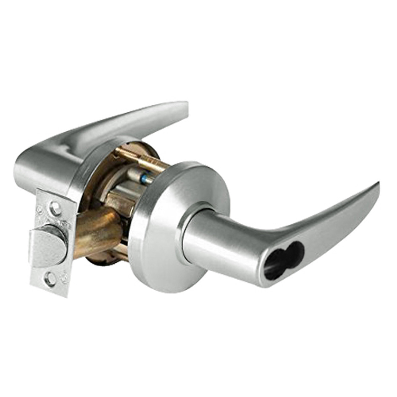9K37XD16CSTK618LM Best 9K Series Special Function Cylindrical Lever Locks with Curved without Return Lever Design Accept 7 Pin Best Core in Bright Nickel