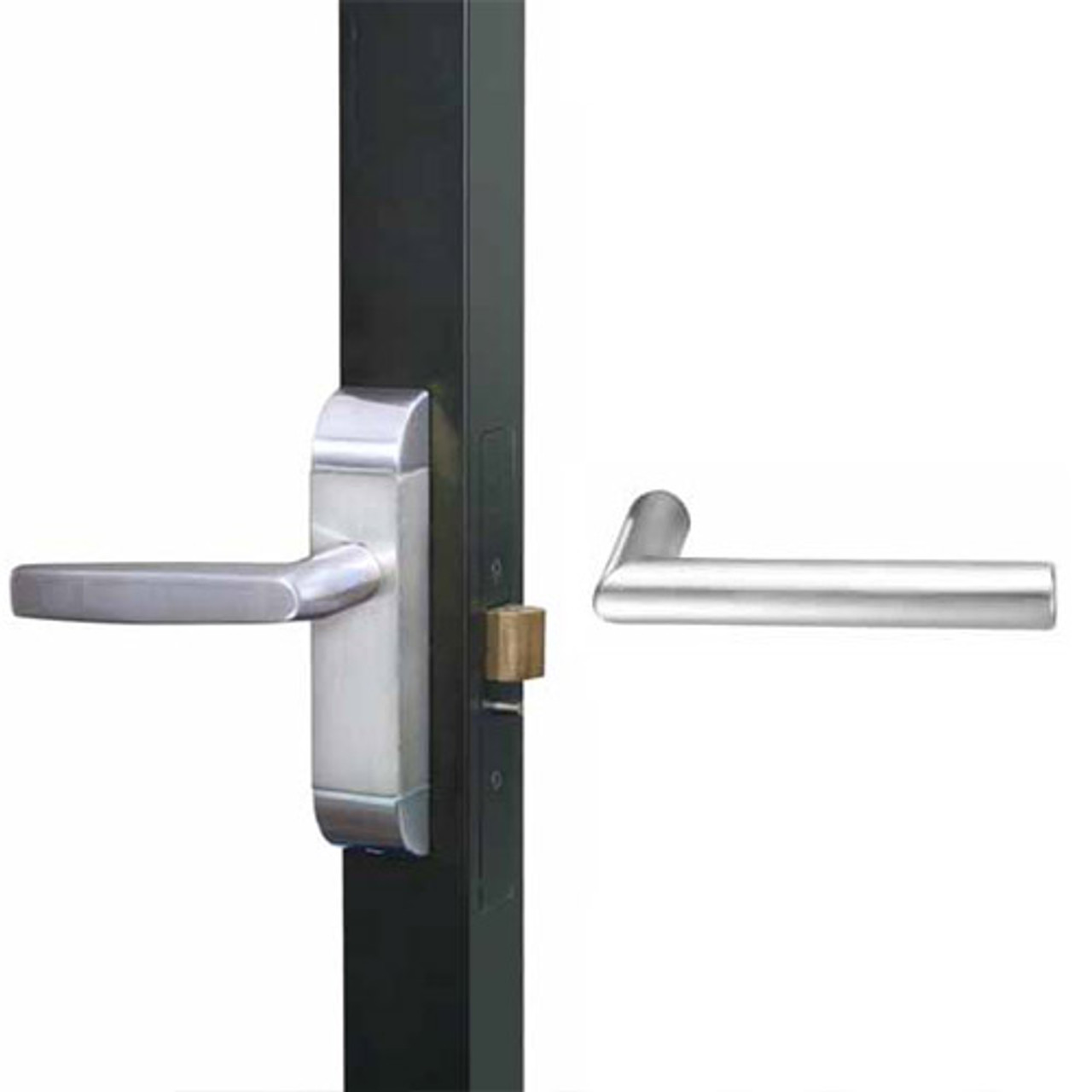 4600M-MI-632-US32 Adams Rite MI Designer Deadlatch handle in Bright Stainless Finish