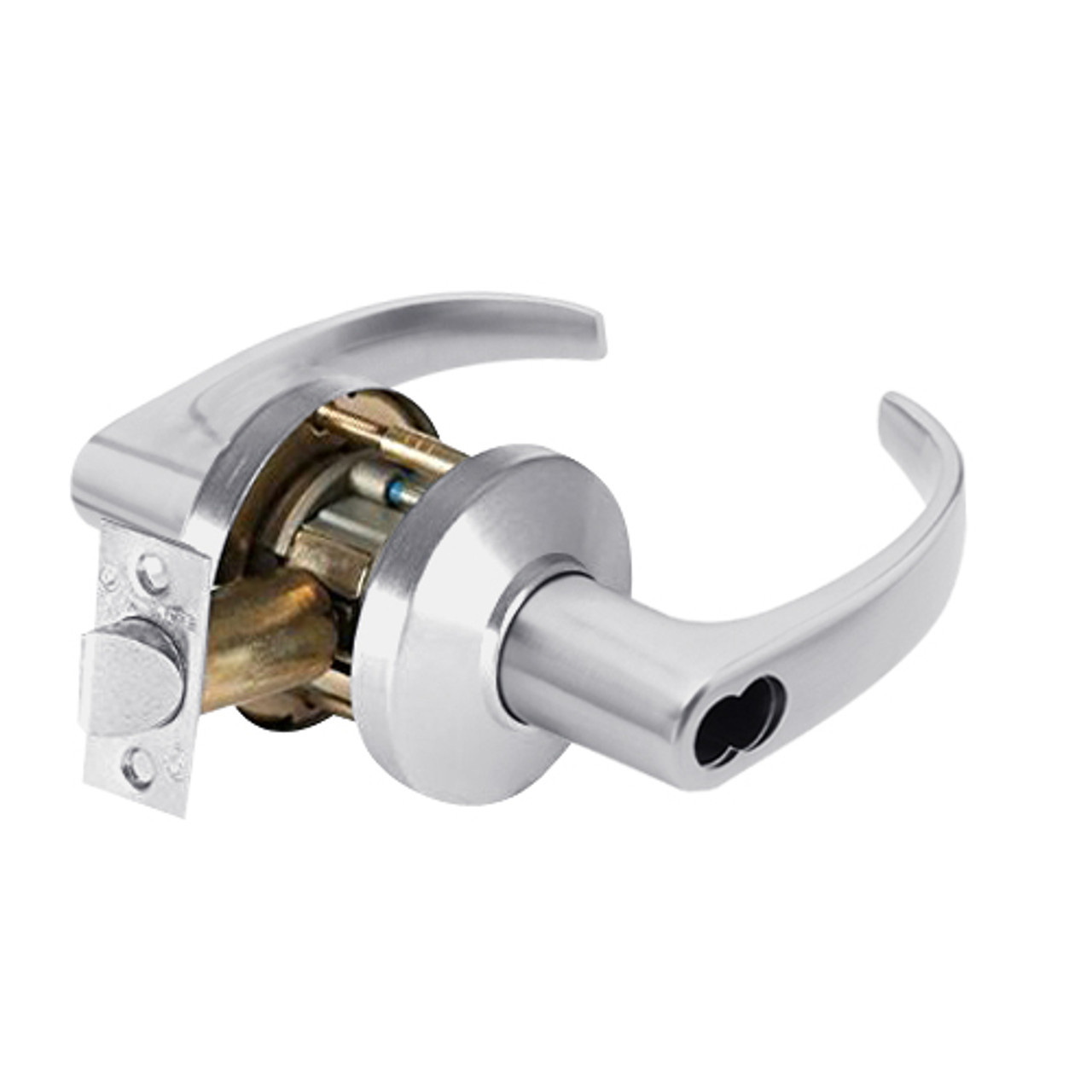 9K37YR14CSTK626LM Best 9K Series Special Function Cylindrical Lever Locks with Curved with Return Lever Design Accept 7 Pin Best Core in Satin Chrome