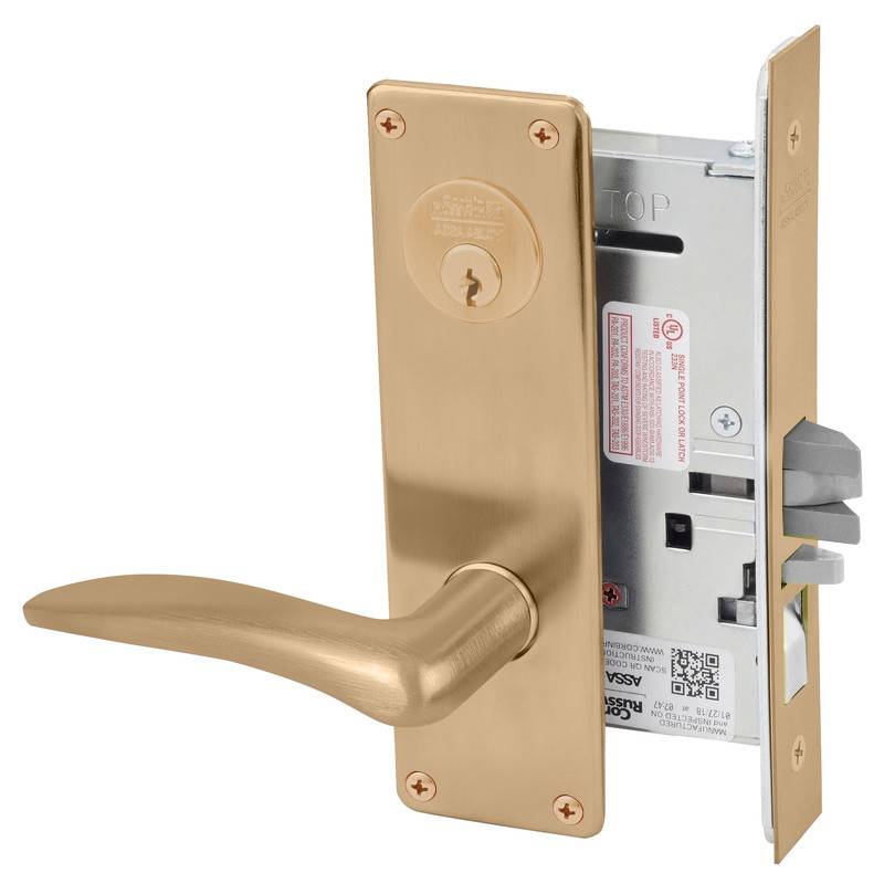 ML2024-DSM-612-RH Corbin Russwin ML2000 Series Mortise Entrance Locksets with Drike Lever and Deadbolt in Satin Bronze