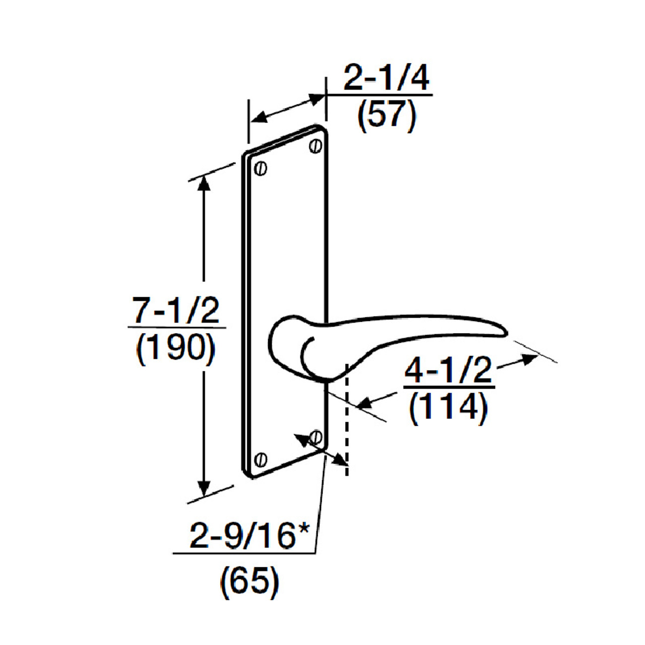 ML2057-DSN-606-RH-M31 Corbin Russwin ML2000 Series Mortise Storeroom Trim Pack with Drike Lever in Satin Brass