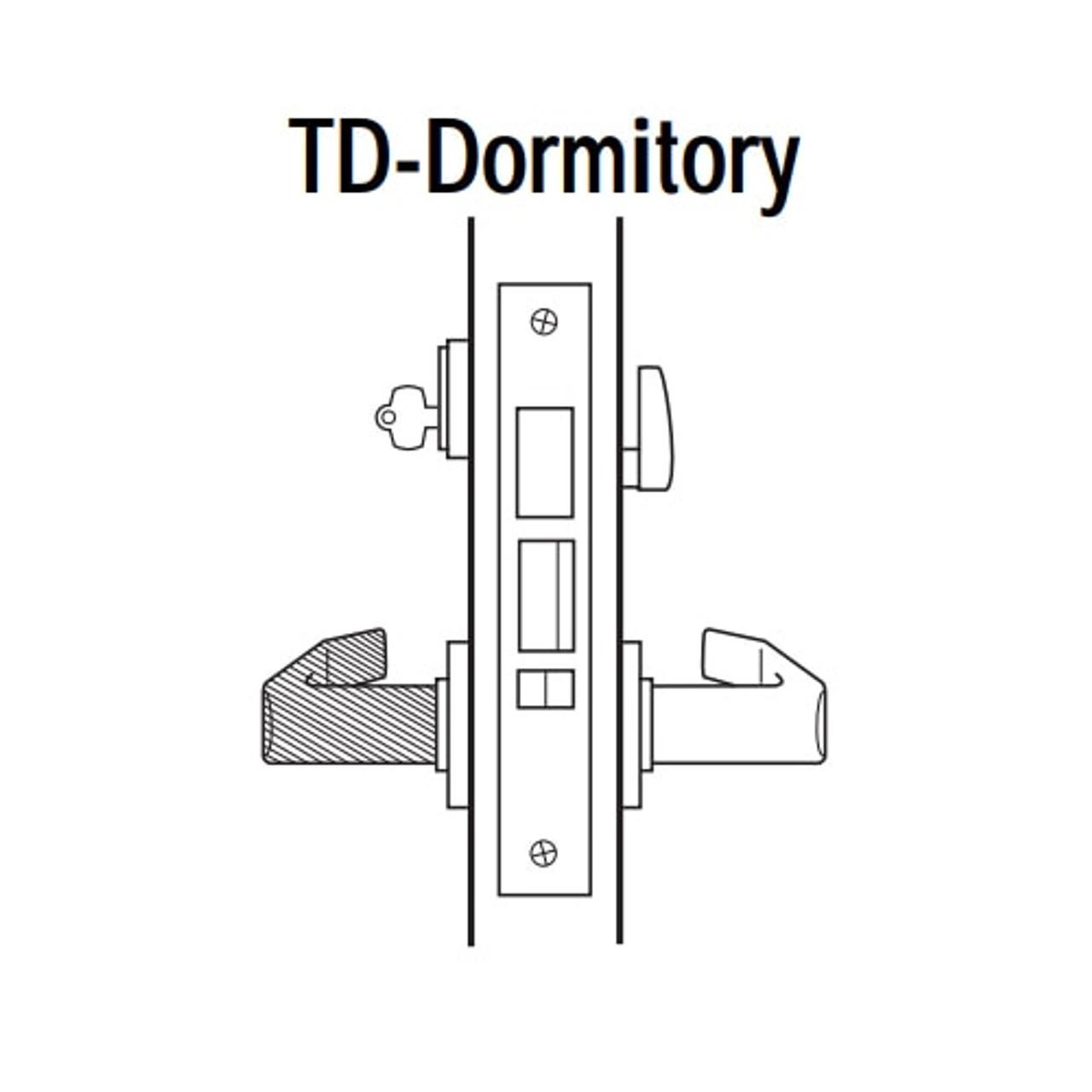 45H7TD14H629VIB Best 45H Series Dormitory with Deadbolt Heavy Duty Mortise Lever Lock with Curved with Return Style and Double Visual Indicator in Bright Stainless Steel