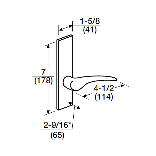 ML2056-DSP-606-LH-M31 Corbin Russwin ML2000 Series Mortise Classroom Trim Pack with Drike Lever in Satin Brass