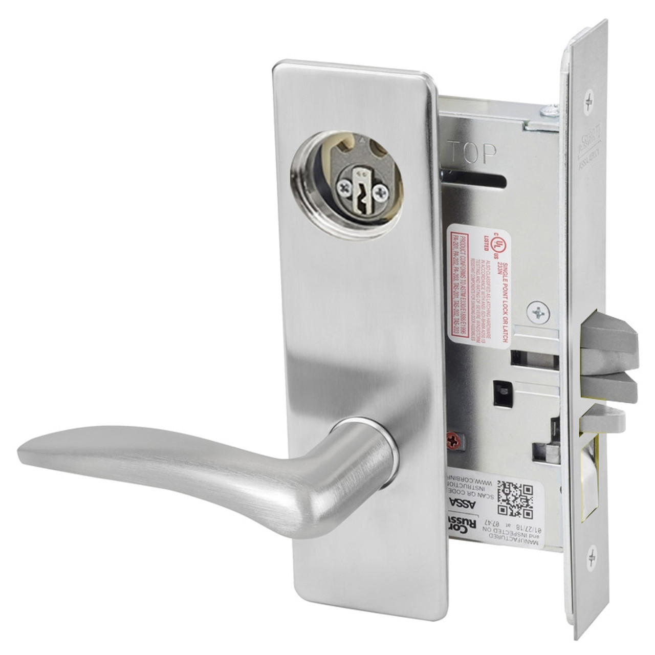 ML2062-DSP-626-LH-M31 Corbin Russwin ML2000 Series Mortise Intruder Trim Pack with Drike Lever with Deadbolt in Satin Chrome