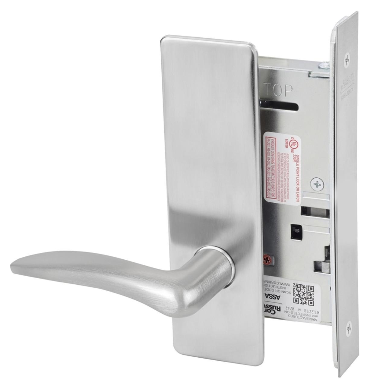 ML2020-DSM-626-RH-M31 Corbin Russwin ML2000 Series Mortise Privacy Locksets with Drike Lever in Satin Chrome