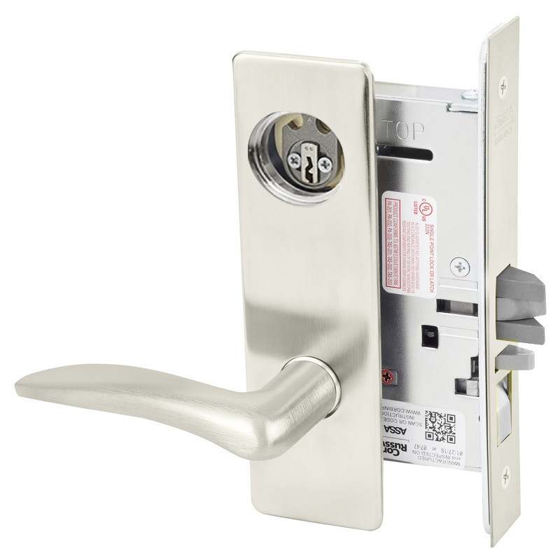 ML2055-DSP-618-RH-M31 Corbin Russwin ML2000 Series Mortise Classroom Trim Pack with Drike Lever in Bright Nickel