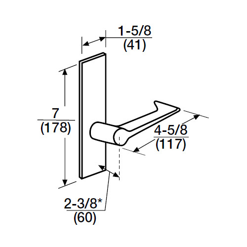 ML2062-ESP-606-CL7 Corbin Russwin ML2000 Series IC 7-Pin Less Core Mortise Intruder Locksets with Essex Lever with Deadbolt in Satin Brass