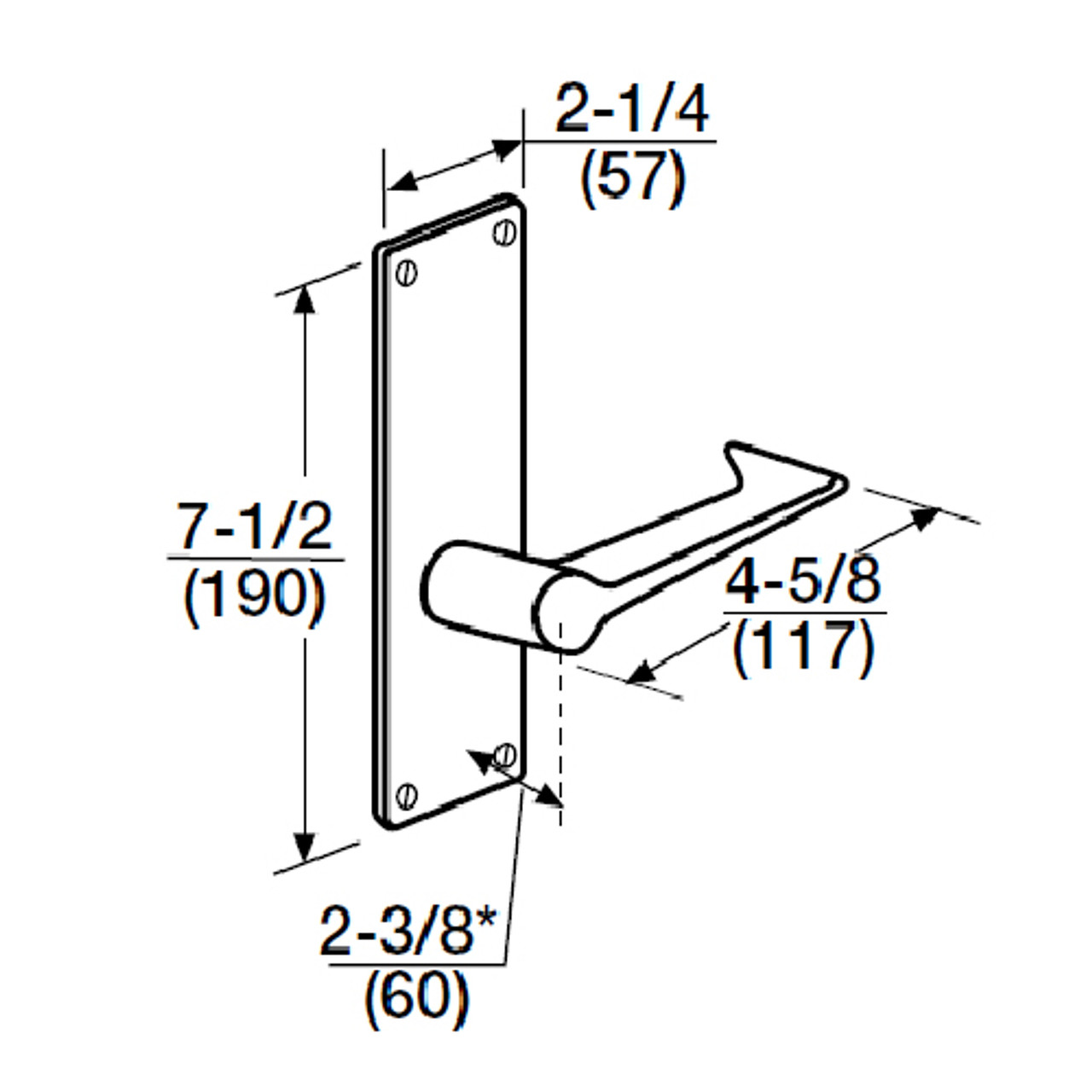 ML2010-ESN-625 Corbin Russwin ML2000 Series Mortise Passage Locksets with Essex Lever in Bright Chrome