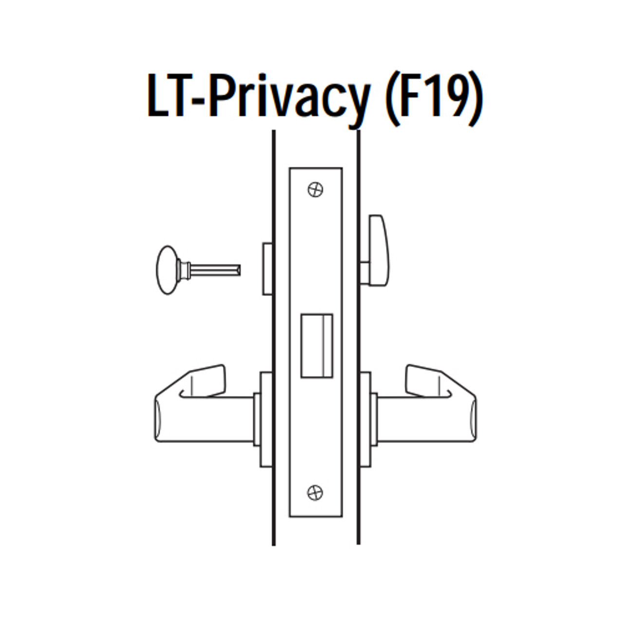 45H0LT17LS618VIT Best 40H Series Privacy Heavy Duty Mortise Lever Lock with Gull Wing LH in Bright Nickel