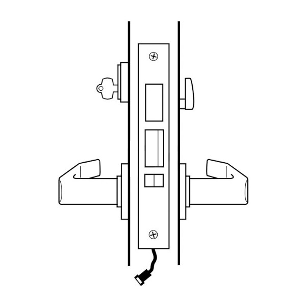 45HW7TWEL16S626 Best 40HW series Double Key Deadbolt Fail Safe Electromechanical Mortise Lever Lock with Curved w/ No Return Style in Satin Chrome